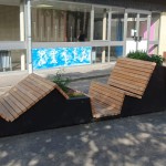 Die selbst geplante und gebaute Ruhebank der Schüler